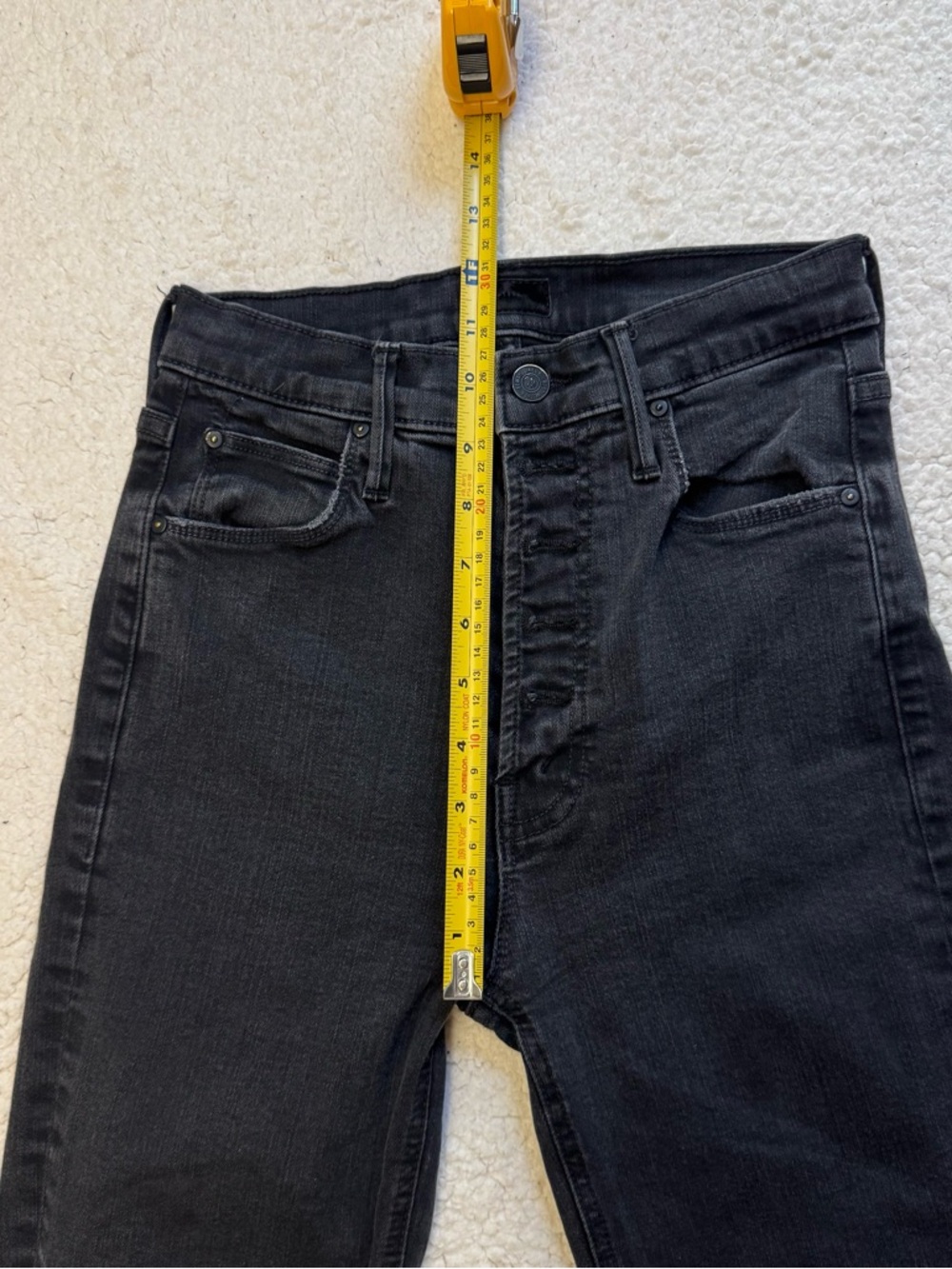 Mother The Pixie Dazzler Ankle Fray Not Guilty Jeans Size 27 Black - Picture 8 of 12